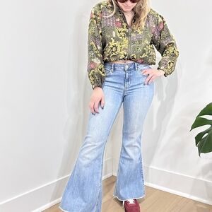 Flare Light Wash Low Rise Liujo Embellished Dazzling Jeans